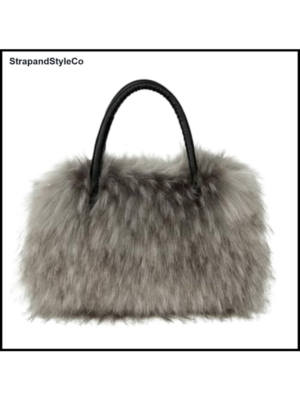 Faux Fur Large Tote Bag Fuzzy Faux Leather Handbag